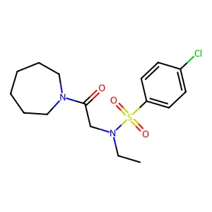 N-[2-(azepan-1-yl)-2-oxoethyl]-4-chloro-N-ethylbenzenesulfonamide structure