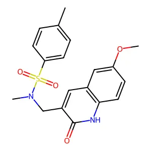 N-[(6-methoxy-2-oxo-1H-quinolin-3-yl)methyl]-N,4-dimethylbenzenesulfonamide structure