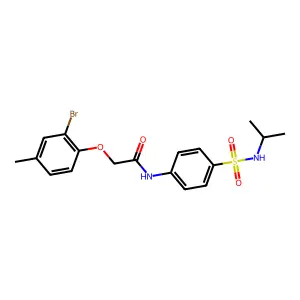 2-(2-bromo-4-methylphenoxy)-N-{4-[(isopropylamino)sulfonyl]phenyl}acetamide structure