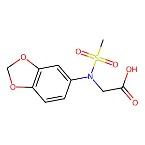 N-1,3-benzodioxol-5-yl-N-(methylsulfonyl)glycine structure