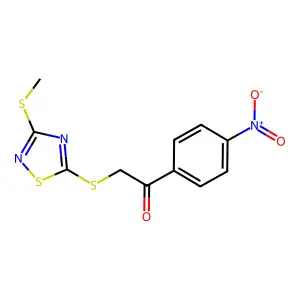 2-[(3-Methylsulfanyl-1,2,4-thiadiazol-5-yl)sulfanyl]-1-(4-nitrophenyl)ethanone structure