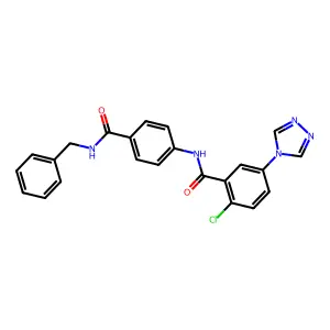 N-[4-(benzylcarbamoyl)phenyl]-2-chloro-5-(1,2,4-triazol-4-yl)benzamide structure
