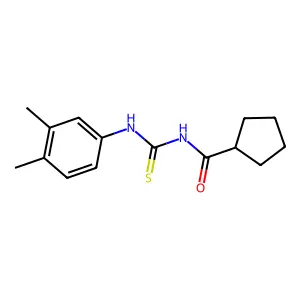 N-[(3,4-dimethylphenyl)carbamothioyl]cyclopentanecarboxamide structure