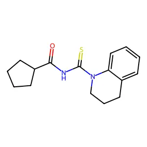 N-(3,4-dihydro-2H-quinoline-1-carbothioyl)cyclopentanecarboxamide structure