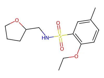 2-ethoxy-5-methyl-N-(oxolan-2-ylmethyl)benzenesulfonamide structure