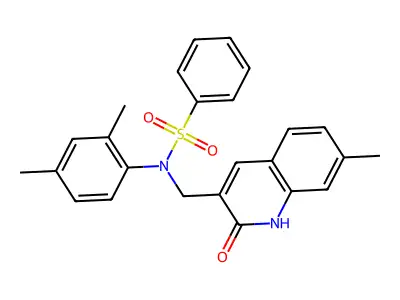 N-(2,4-dimethylphenyl)-N-[(7-methyl-2-oxo-1H-quinolin-3-yl)methyl]benzenesulfonamide structure