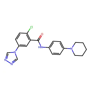 2-Chloro-N-[4-(1-piperidinyl)phenyl]-5-(4H-1,2,4-triazol-4-yl)benzamide structure