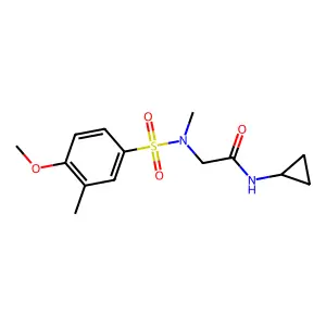 N-cyclopropyl-2-[(4-methoxy-3-methylphenyl)sulfonyl-methylamino]acetamide structure