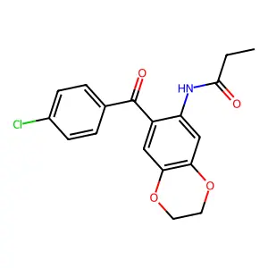 N-[7-(4-chlorobenzoyl)-2,3-dihydro-1,4-benzodioxin-6-yl]propanamide structure