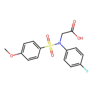 N-(4-fluorophenyl)-N-[(4-methoxyphenyl)sulfonyl]glycine structure