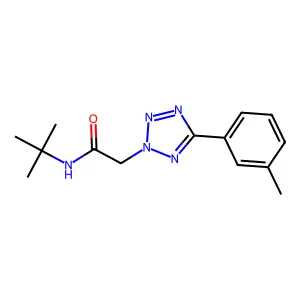 N-tert-butyl-2-[5-(3-methylphenyl)tetrazol-2-yl]acetamide structure