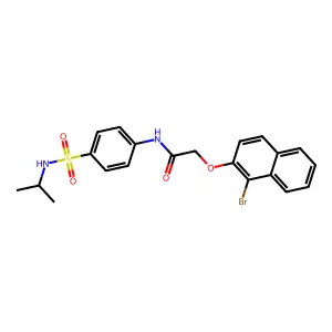 2-[(1-bromo-2-naphthyl)oxy]-N-{4-[(isopropylamino)sulfonyl]phenyl}acetamide structure