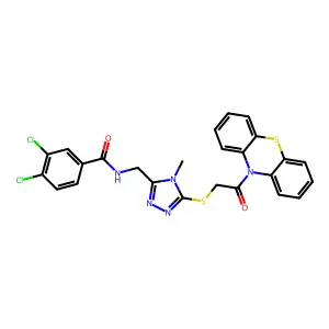 3,4-dichloro-N-[(4-methyl-5-{[2-oxo-2-(10H-phenothiazin-10-yl)ethyl]sulfanyl}-4H-1,2,4-triazol-3-yl)methyl]benzamide structure