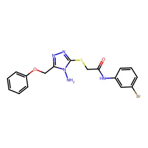 2-[[4-amino-5-(phenoxymethyl)-1,2,4-triazol-3-yl]sulfanyl]-N-(3-bromophenyl)acetamide structure