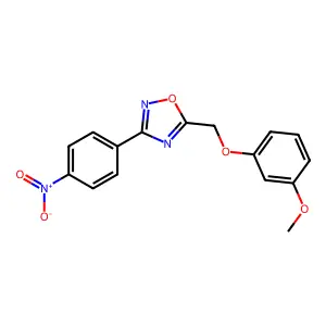 5-[(3-Methoxyphenoxy)methyl]-3-(4-nitrophenyl)-1,2,4-oxadiazole structure
