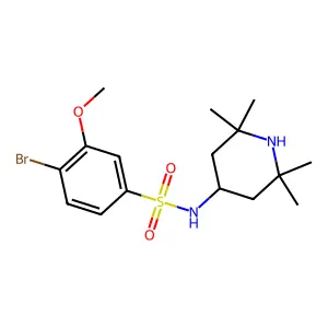 4-bromo-3-methoxy-N-(2,2,6,6-tetramethylpiperidin-4-yl)benzenesulfonamide structure