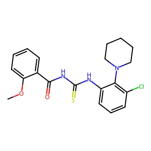 N-[(3-chloro-2-piperidin-1-ylphenyl)carbamothioyl]-2-methoxybenzamide structure