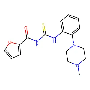 N-[[2-(4-methylpiperazin-1-yl)phenyl]carbamothioyl]furan-2-carboxamide structure