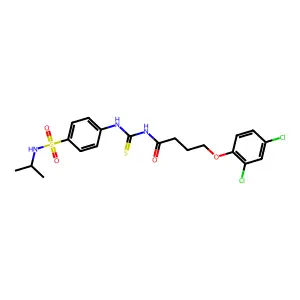 4-(2,4-dichlorophenoxy)-N-[[4-(propan-2-ylsulfamoyl)phenyl]carbamothioyl]butanamide structure
