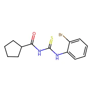 N-[(2-bromophenyl)carbamothioyl]cyclopentanecarboxamide structure