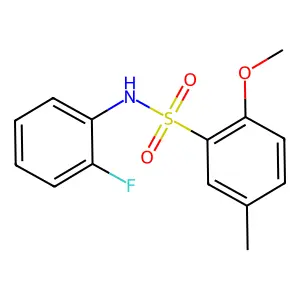 N-(2-fluorophenyl)-2-methoxy-5-methylbenzenesulfonamide structure