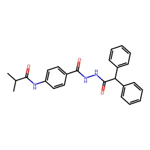 N-(4-{[2-(diphenylacetyl)hydrazino]carbonyl}phenyl)-2-methylpropanamide structure