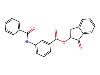 (3-Oxo-1,2-dihydroinden-2-yl) 3-benzamidobenzoate structure