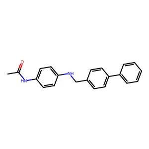 N-{4-[([1,1'-biphenyl]-4-ylmethyl)amino]phenyl}acetamide structure