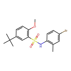 {[5-(Tert-butyl)-2-methoxyphenyl]sulfonyl}(4-bromo-2-methylphenyl)amine structure