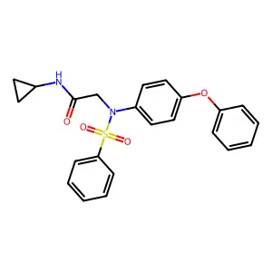 2-[N-(benzenesulfonyl)-4-phenoxyanilino]-N-cyclopropylacetamide structure