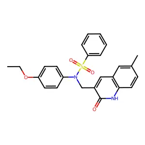 N-(4-ethoxyphenyl)-N-[(6-methyl-2-oxo-1H-quinolin-3-yl)methyl]benzenesulfonamide structure
