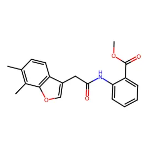 Methyl 2-{[(6,7-dimethyl-1-benzofuran-3-yl)acetyl]amino}benzoate structure