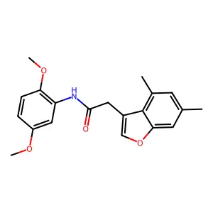 N-(2,5-dimethoxyphenyl)-2-(4,6-dimethyl-1-benzofuran-3-yl)acetamide structure