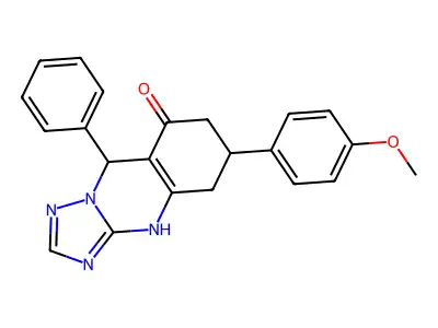 6-(4-methoxyphenyl)-9-phenyl-5,6,7,9-tetrahydro[1,2,4]triazolo[5,1-b]quinazolin-8(4H)-one structure