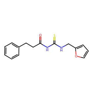 N-(furan-2-ylmethylcarbamothioyl)-3-phenylpropanamide structure