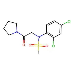 N-(2,4-dichlorophenyl)-N-[2-oxo-2-(pyrrolidin-1-yl)ethyl]methanesulfonamide structure
