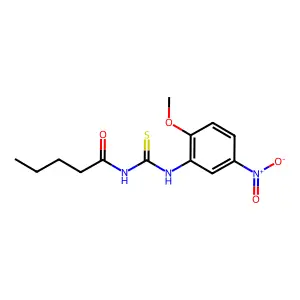 N-[(2-methoxy-5-nitrophenyl)carbamothioyl]pentanamide structure