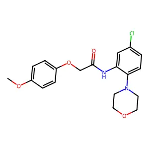N-(5-chloro-2-morpholin-4-ylphenyl)-2-(4-methoxyphenoxy)acetamide structure
