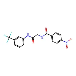 4-nitro-N-[2-oxo-2-[3-(trifluoromethyl)anilino]ethyl]benzamide structure
