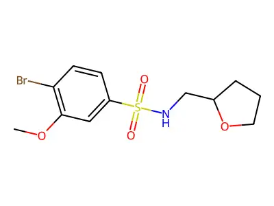 4-bromo-3-methoxy-N-(tetrahydro-2-furanylmethyl)benzenesulfonamide structure
