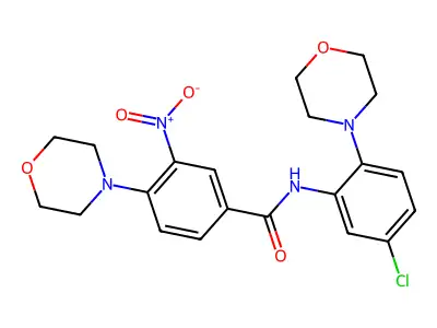 N-(5-chloro-2-morpholin-4-ylphenyl)-4-morpholin-4-yl-3-nitrobenzamide structure