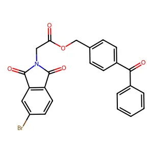 4-(phenylcarbonyl)benzyl (5-bromo-1,3-dioxo-1,3-dihydro-2H-isoindol-2-yl)acetate structure