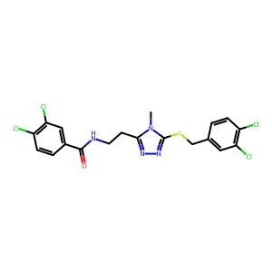 3,4-dichloro-N-(2-{5-[(3,4-dichlorobenzyl)sulfanyl]-4-methyl-4H-1,2,4-triazol-3-yl}ethyl)benzamide structure