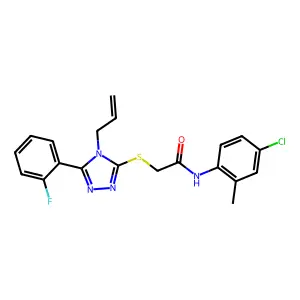 N-(4-chloro-2-methylphenyl)-2-[[5-(2-fluorophenyl)-4-prop-2-enyl-1,2,4-triazol-3-yl]sulfanyl]acetamide structure