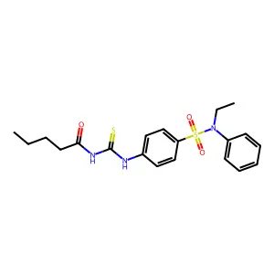 N-[[4-[ethyl(phenyl)sulfamoyl]phenyl]carbamothioyl]pentanamide structure