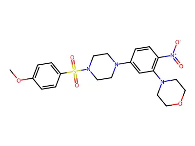 4-[5-[4-(4-Methoxyphenyl)sulfonylpiperazin-1-yl]-2-nitrophenyl]morpholine structure