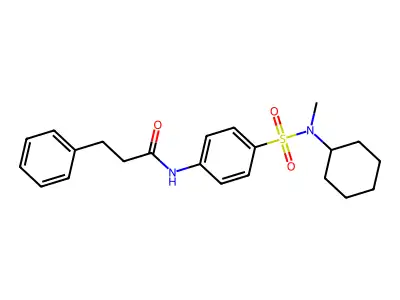 N-(4-{[cyclohexyl(methyl)amino]sulfonyl}phenyl)-3-phenylpropanamide structure