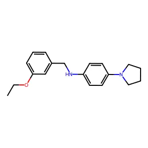 N-[(3-ethoxyphenyl)methyl]-4-pyrrolidin-1-ylaniline structure