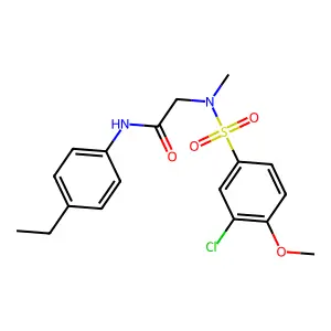 2-[(3-chloro-4-methoxyphenyl)sulfonyl-methylamino]-N-(4-ethylphenyl)acetamide structure