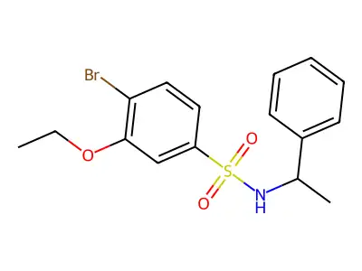 4-bromo-3-ethoxy-N-(1-phenylethyl)benzenesulfonamide structure